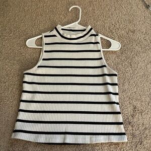 Old Navy Black and White Striped Tank Top